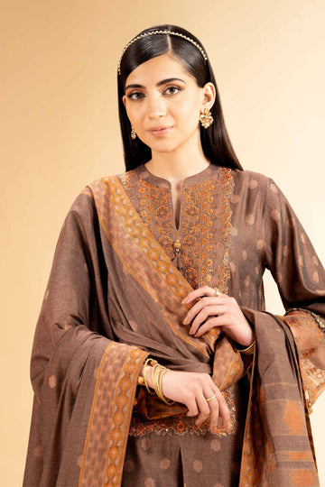 Nishat Linen 3 Piece - Jacquard Embroidered Suit - 42501396 Online Shopping